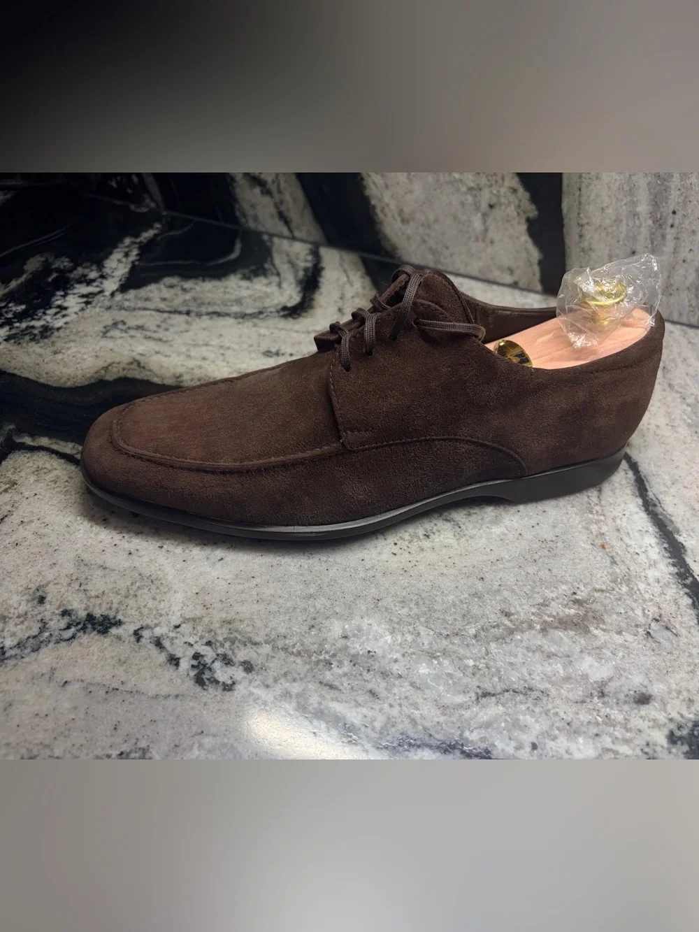 Fratelli Rossetti  Brown Suede Apron Toe Derby Shoes Made in Italy UK 7.5 US 8.5